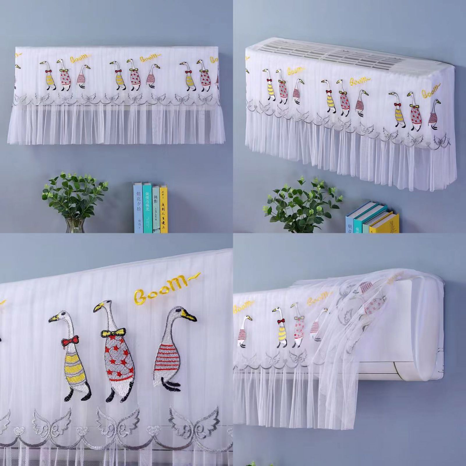 1.5P Air Conditioner Dust Cover Dustproof Wall Mounted Air Conditioner Protective Case Home Decorative Dust Cover Yellow English Duck 1.5Pโ2P Within โ image 2