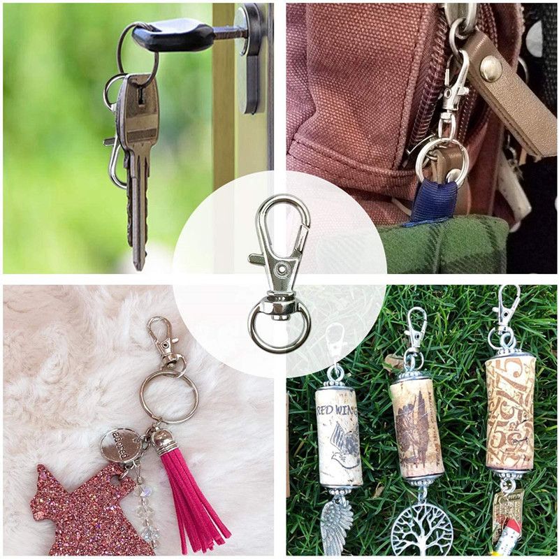 30 pcs Swivel Clasps Lanyard Snap Hook, Metal Swivel Lanyard Snap Hook Lobster Claw Clasp(Sliver) — image 3