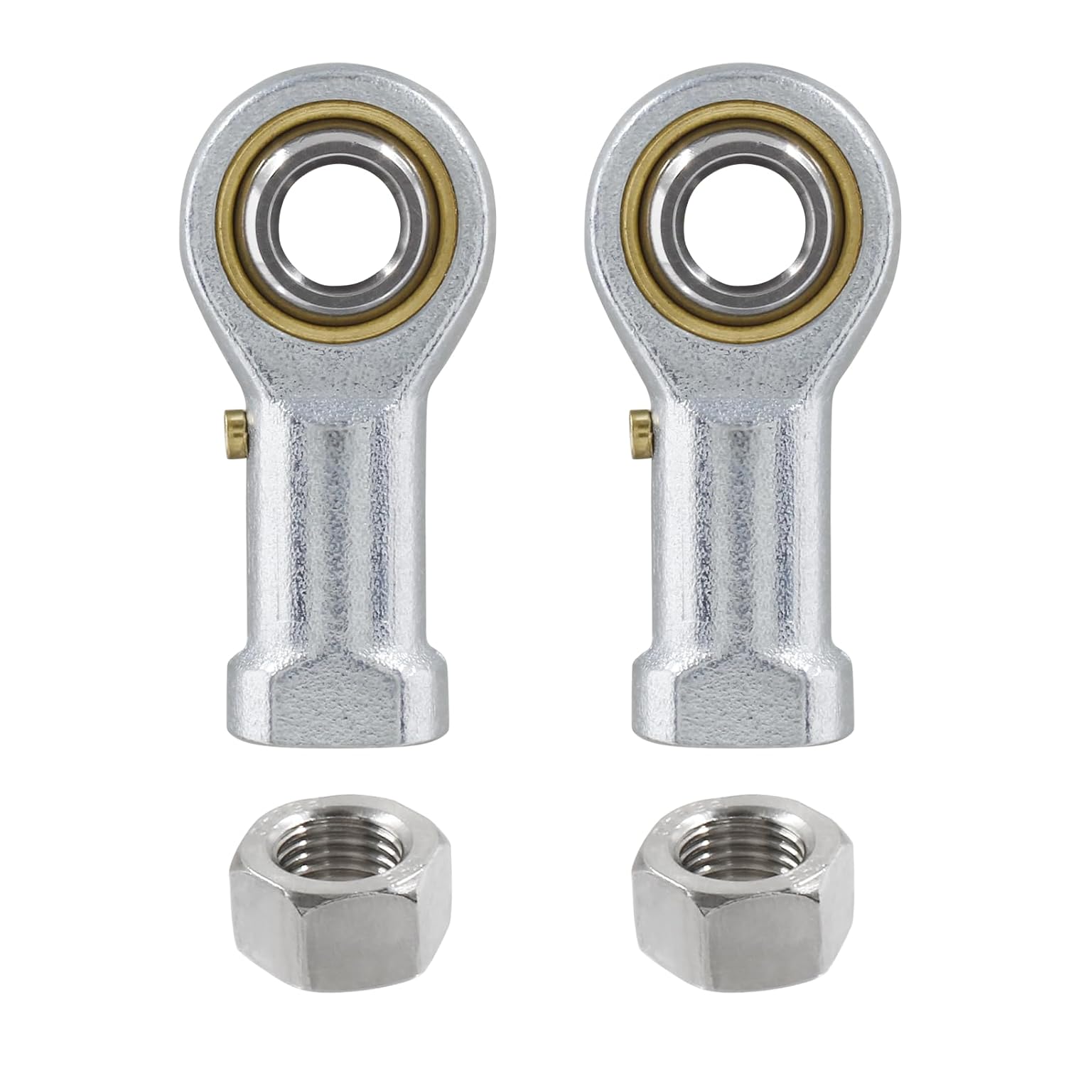 Biaungdo 2 Pcs 304 Stainless Steel PHSB6 Rod End Bearing, 3/8 × 3/8-24 Female Right Hand Heim Joint Rod End Bearing with Jam Nut
