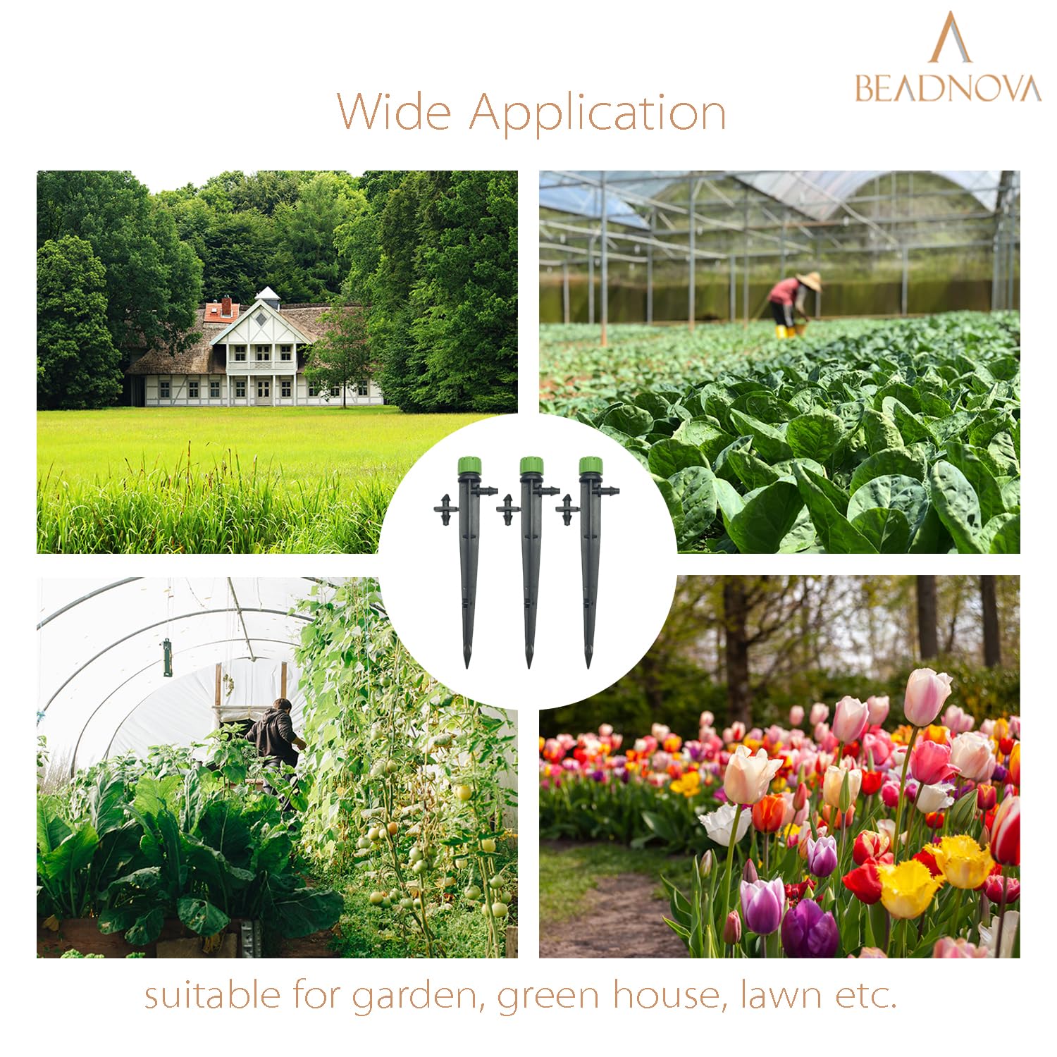 Irrigation Drippers 50pcs Drip Emitters for 1/4 Inch Irrigation Sprinkler 360 Degree Micro Sprinkler Adjtable Drip Heads Drippers for Garden Patio Lawn — image 6