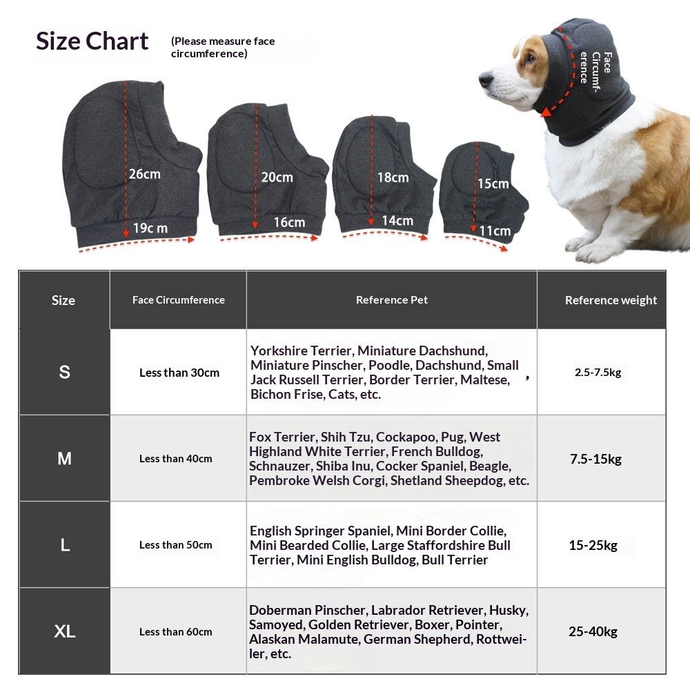 Dog Ear Muffs & No Shake Ear Wrap for Hematoma, Bathing, Drying, Swim& Noise Anxiety Relief- Elastic Ear Protector with Calming Hoodie Design for โ image 4