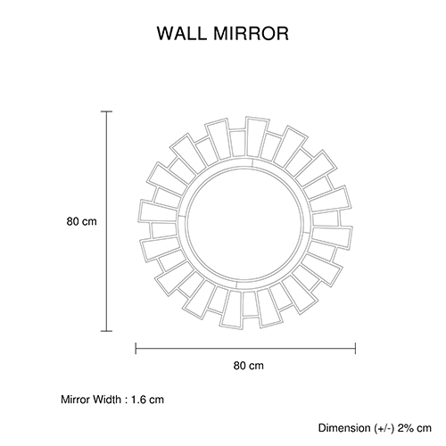 Wall Mirror MDF Silver Clear Image Lightweight MRR-02 — image 5