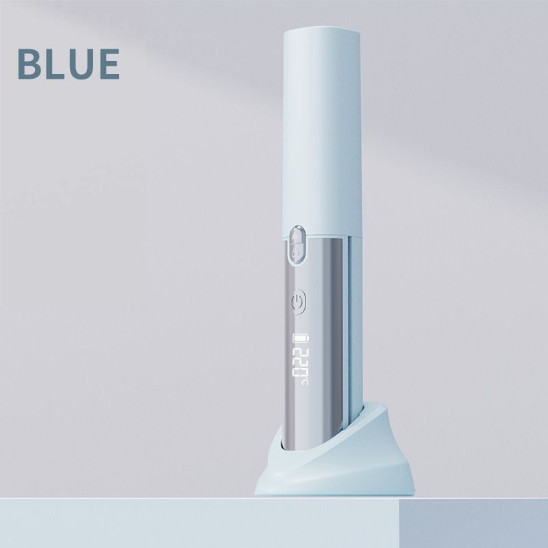 Blue Portable Cordless Hair Straightener Brush Rechargeable Mini Hair Styling Comb, USB-C Fast Charging, 4 Temperature Settings 140-220°C, Anti-Scald Design — image 2