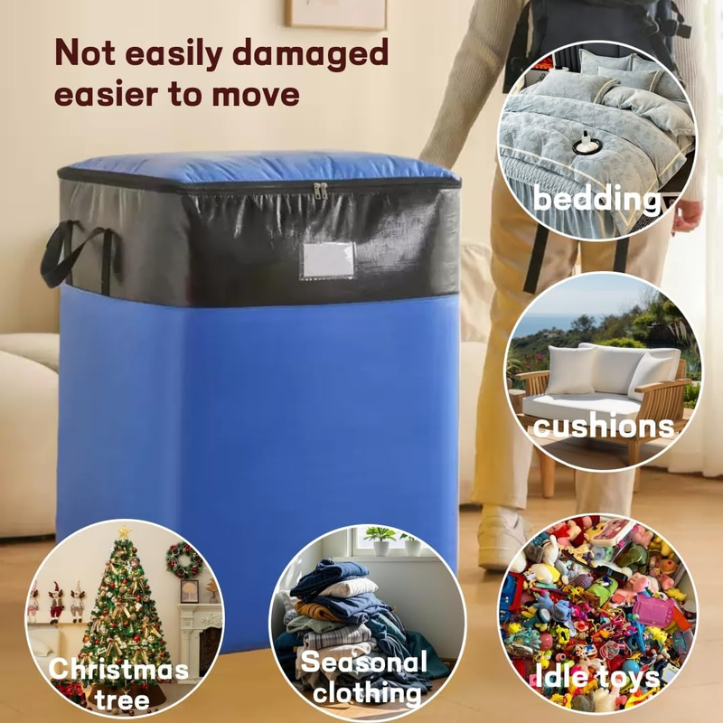 4-Pack 180L Extra-Large Storage Bags, Heavy-Duty, Wear-Resistant, Waterproof Moving Bags - Yellow — image 3