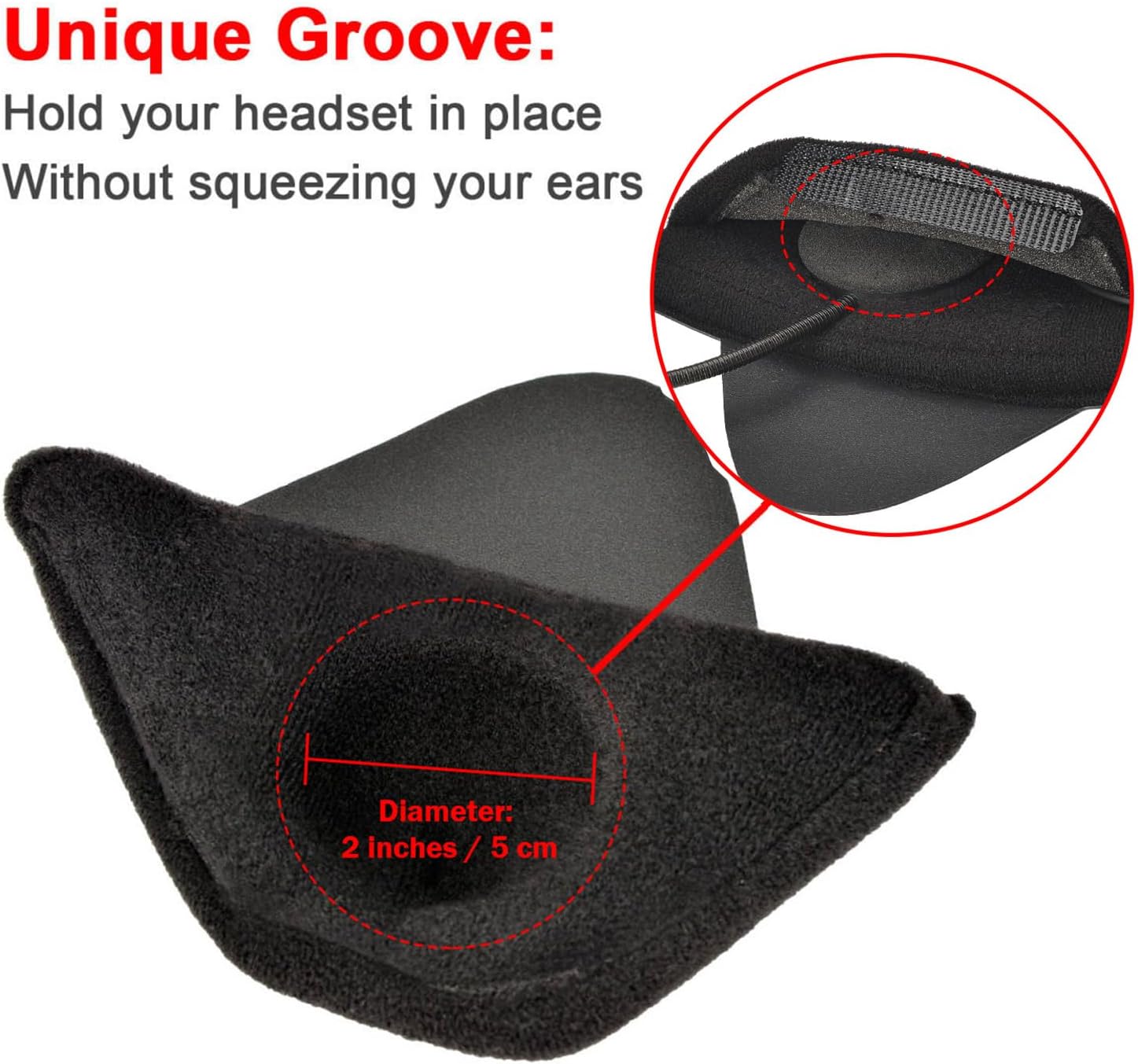 iGuerburn 2 Pair Half Helmet Ear Pads Speaker Pockets, Bluetooth Motorcycle Helmet Speakers Pouches 1/2 Helmet Accessories Ear Protection Reduce Wind Noise — image 2