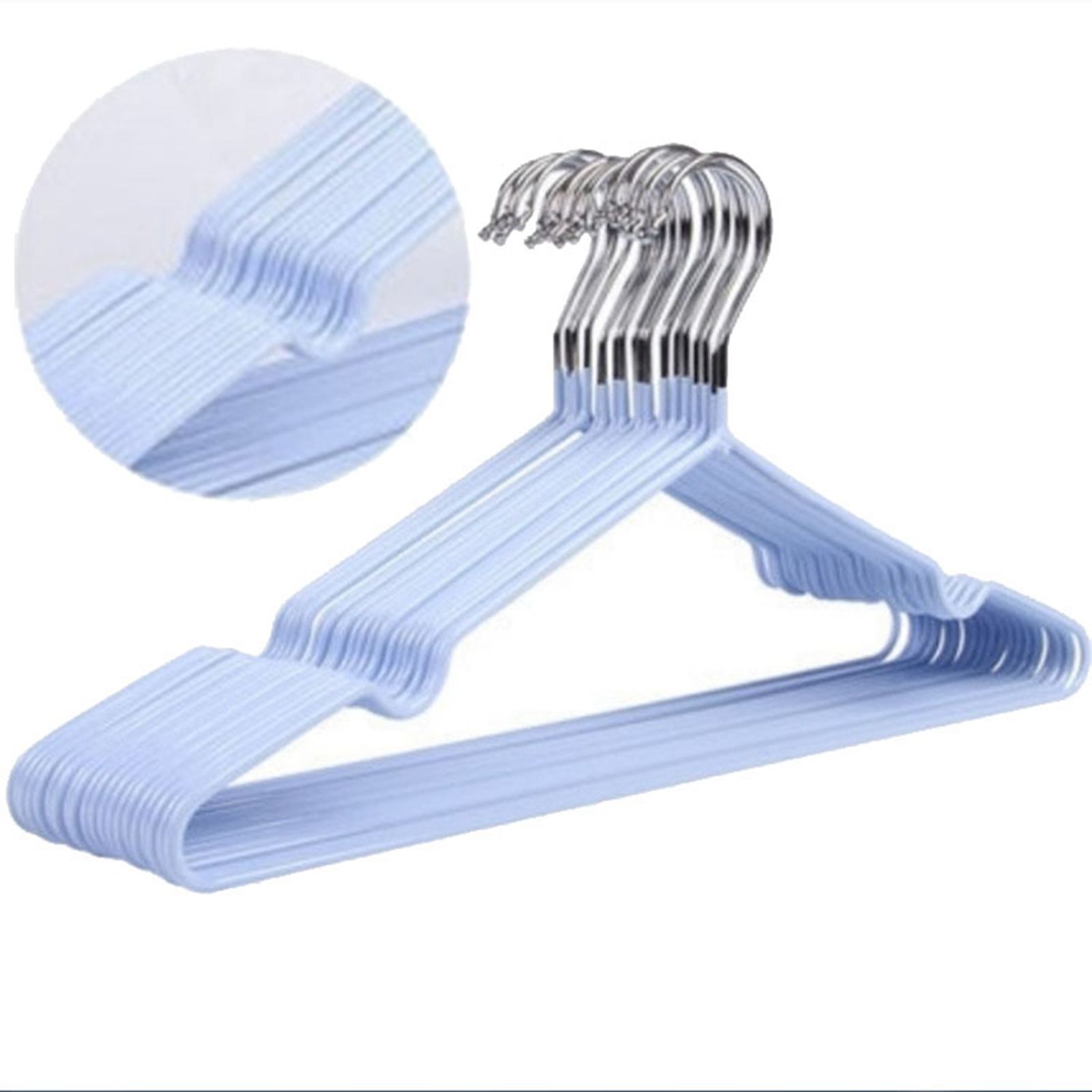 Clothes Hangers Prevent Slip Space Saving Heavy Duty Dry Wet Thick Clothes Hangers for Home Dormitory Blue — image 6