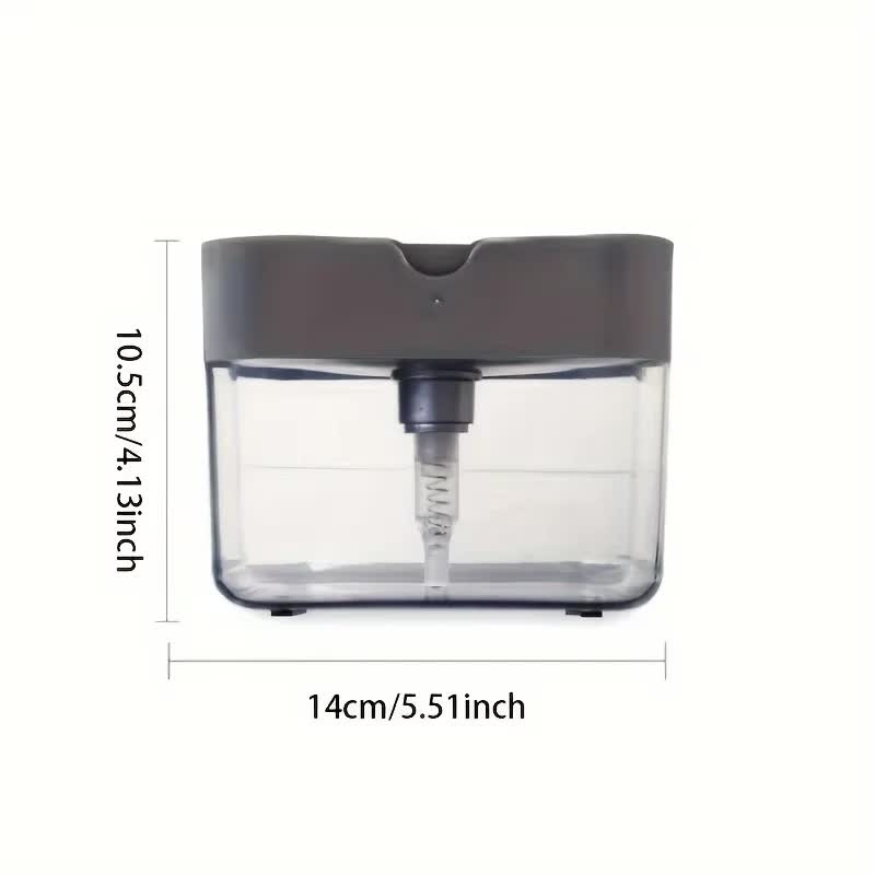 2-Pack Grey Kitchen Press-Type Dish Soap Dispenser & Sponge Caddy - 2-in-1 Automatic Liquid Pump for Dish Scrubbers & Scouring Pads โ image 2