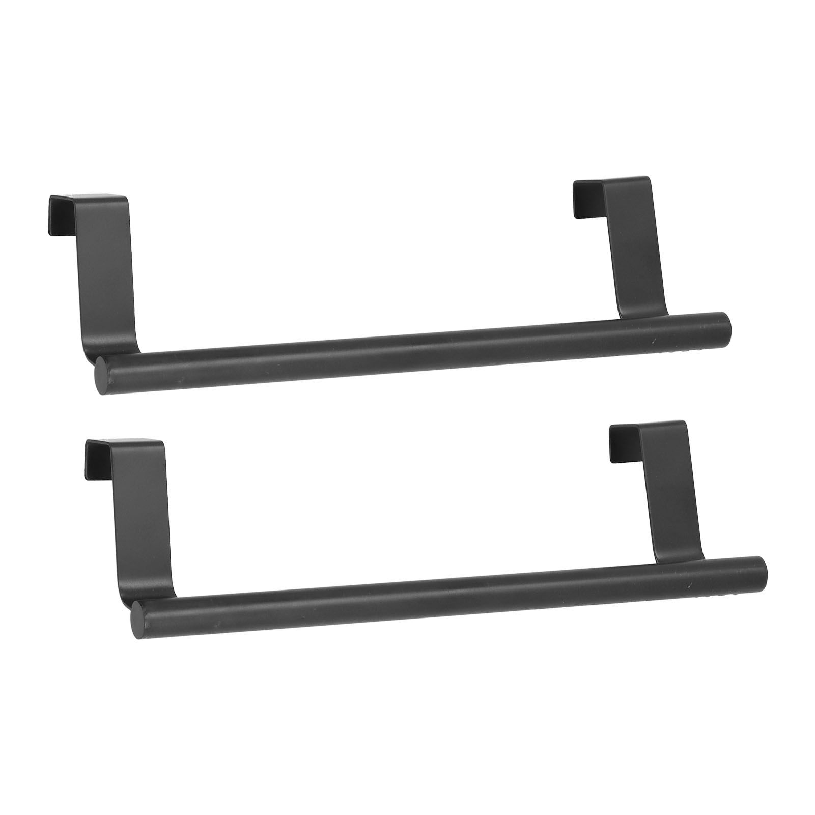 2Pcs Towel Rack Black Hangable Punch Free Nail Free Cabinet Door Towel Rack for Home Hotel23CM โ image 3