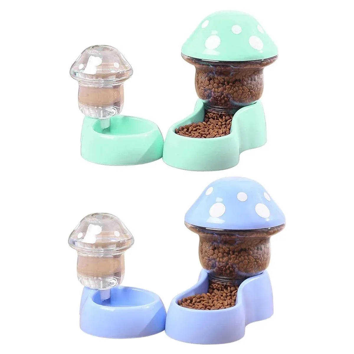 Cat Bowl Pet Feeding Bowl Double Dog Food Water Bowl for Cats and Dogs Feeding - Green β image 3