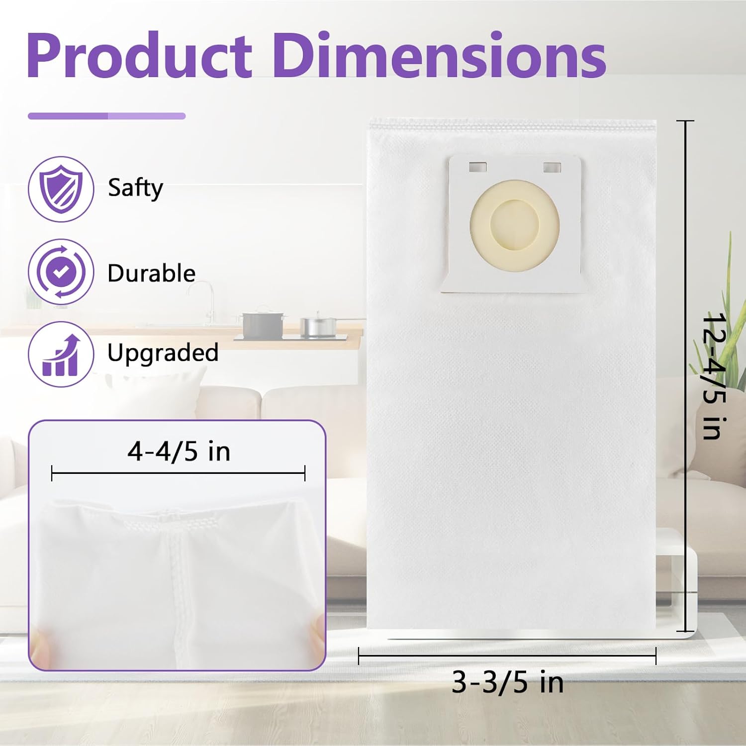 Bags Fit for Ken-more Vacuum Bags IB600 Compatible with Ken-more Intuition Bagged BU4018, BU4020, BU4021, BU4022, BU4022U Upright Vacuum Cleaner — image 5