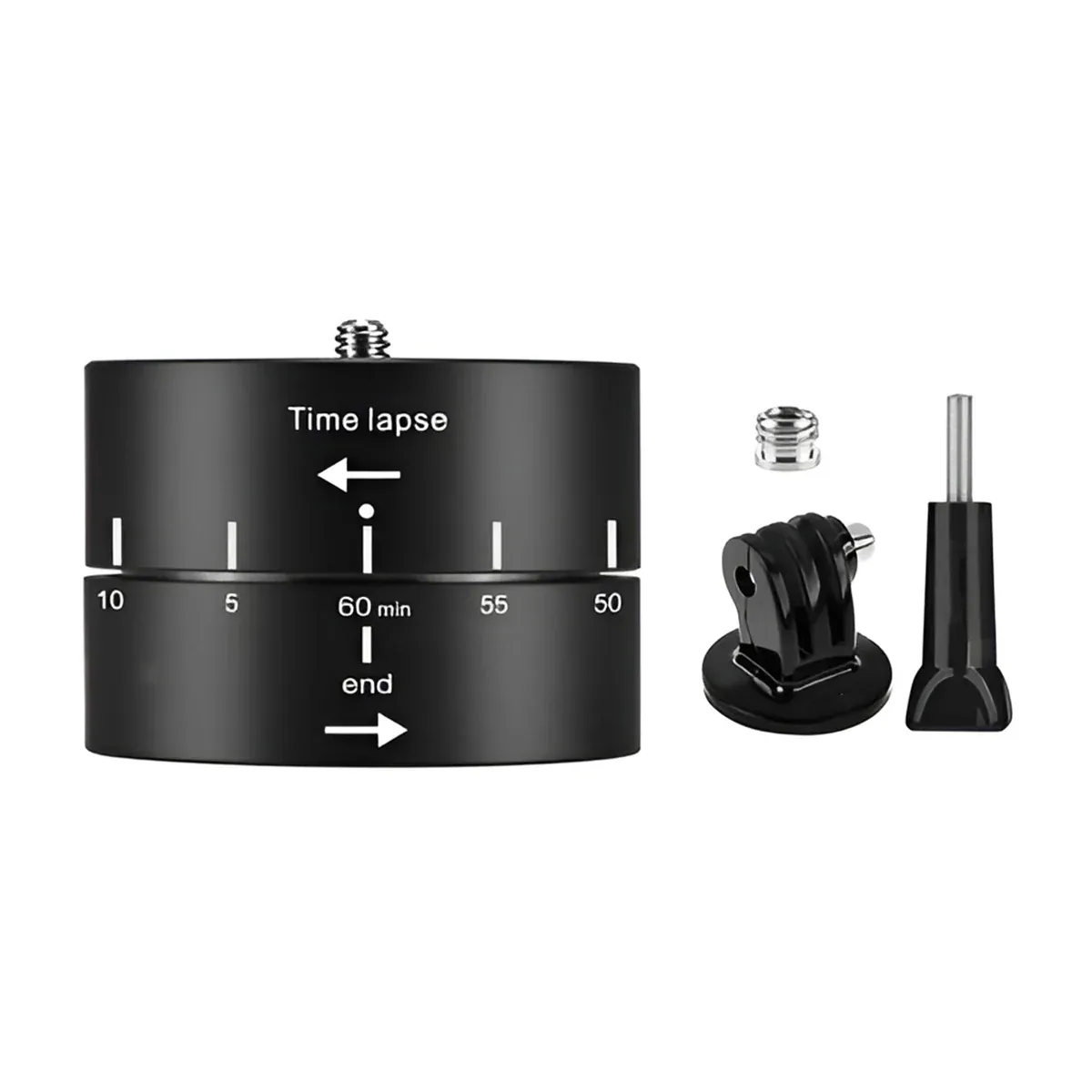 Action Camera 360° Rotating 60/120min Time Lapse Timer Tripod Head Adapter Gopro - 60min