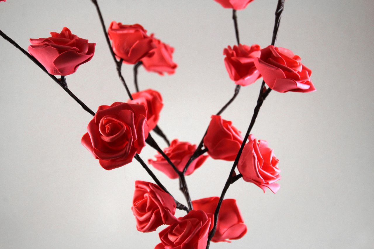 1 Set of 50cm H 20 LED Red Rose Tree Branch Stem Fairy Light Wedding Event Party Function Table Vase Centrepiece Decoration โ image 4