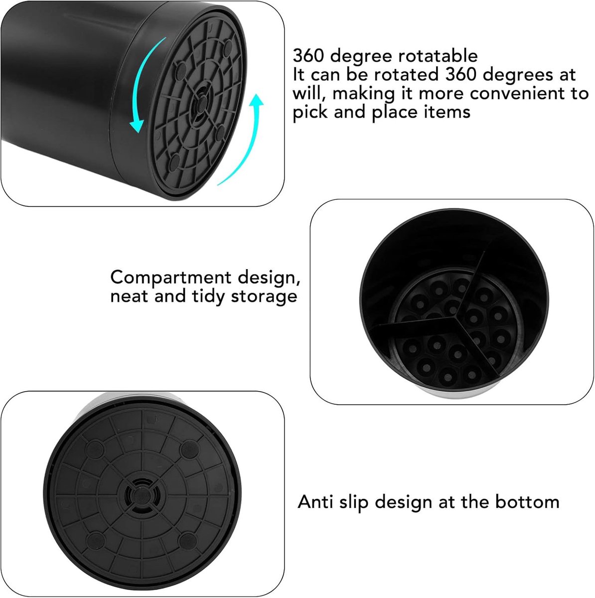Kitchen utensil holder, large countertop kitchen utensil holder, 360-degree rotating simple chopsticks basket, kitchen cutlery holder with compartment design — image 5