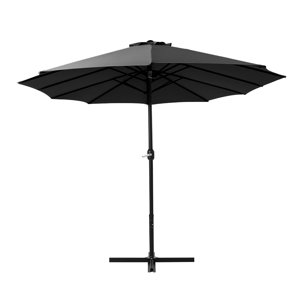Instahut 4.57m Outdoor Umbrella Beach Pole Garden Tilt Black โ image 4