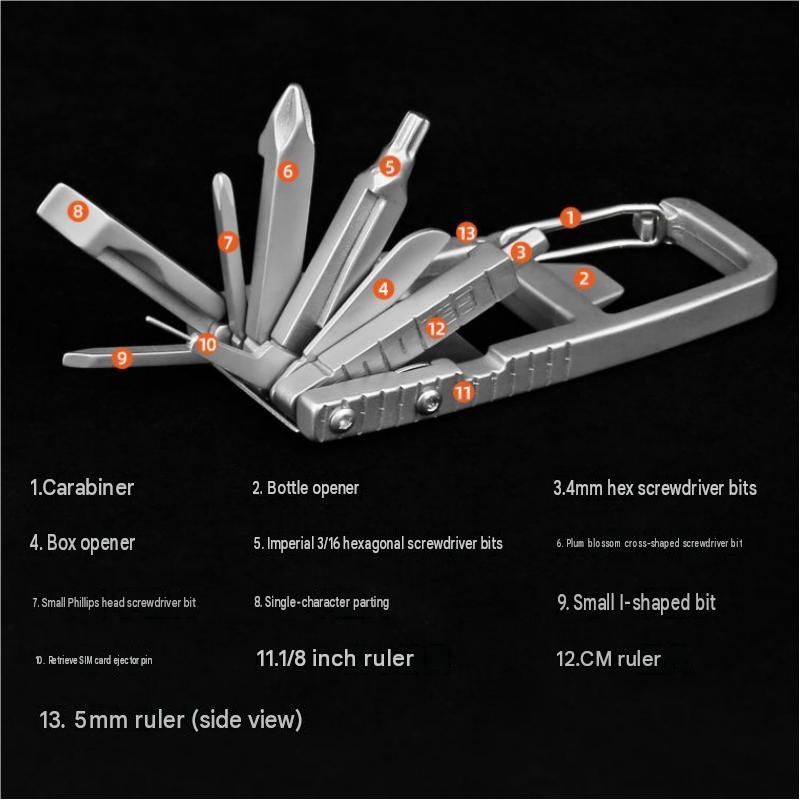 1-pack 13-in-1 Stainless Steel Multi Function Tool - SIM Card Ejector, Phone Stand, Screwdriver and Camera Tripod Accessory for Photography and Everyday โ image 6