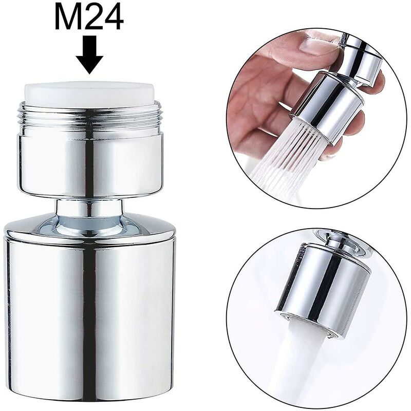 24Mm Dual Function Kitchen Faucet Aerator, Acs Certification, Chrome Male Thread (M24) — image 2