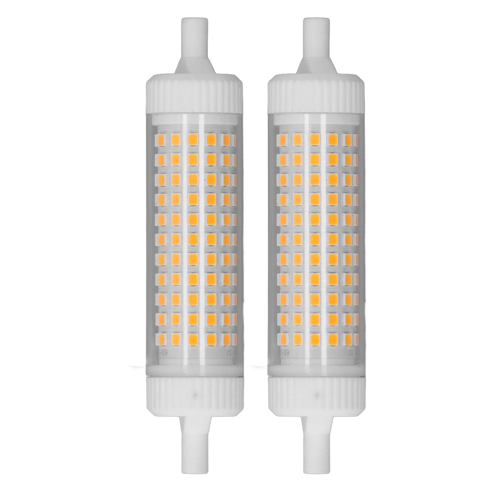 2Pcs R7S LED Light Bulb 118mm Dimmable 15W 154 LEDs Double Ended Floodlight for Home Night Advertising Lighting 220V Warm Light
