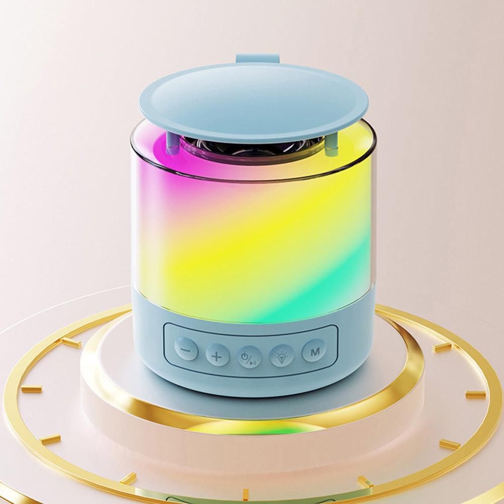 Bluetooth Karaoke Machine with 2 Wireless Microphones Mini Singing Speaker with Colorful Light Blue — image 2