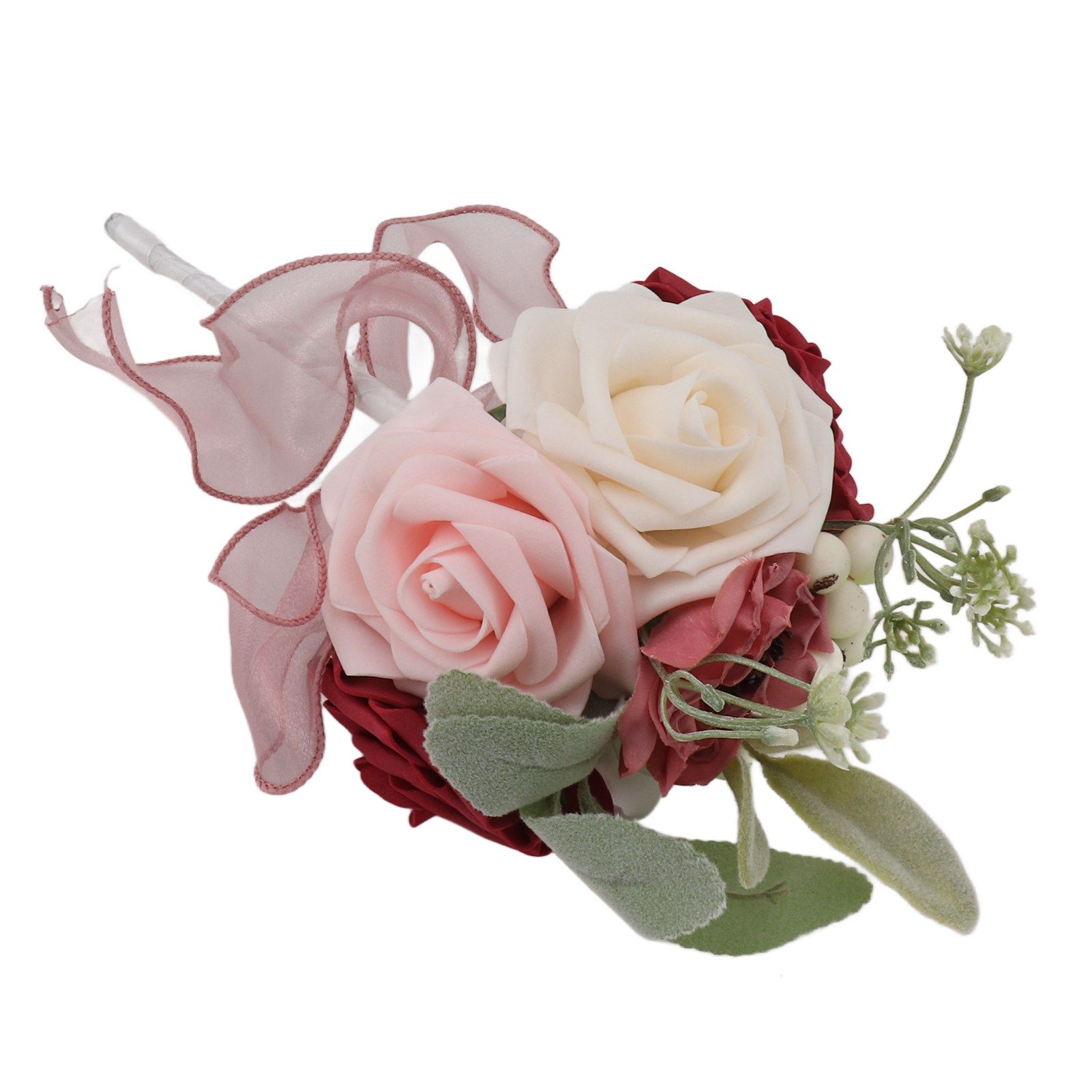 Romantic Rose Bridal Wedding Bouquet Artificial Silk Flowers Fake Flowers Bridesmaid Bouquet Home Party Decoration Rose Red โ image 6