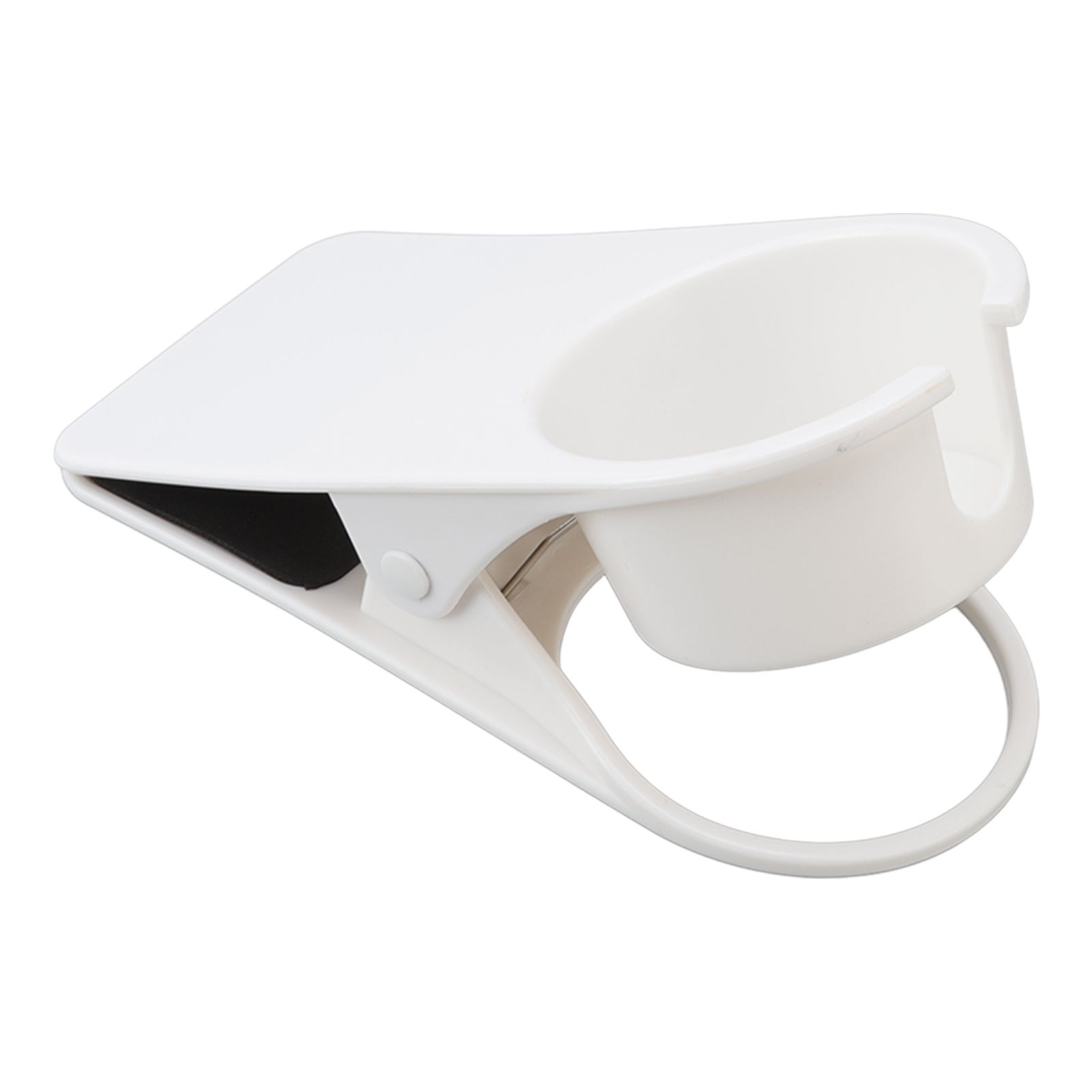 Cup Holder Clip Desk Side Glass Mug Bottle Clamp Stand Plastic for Home Office Storage White — image 4