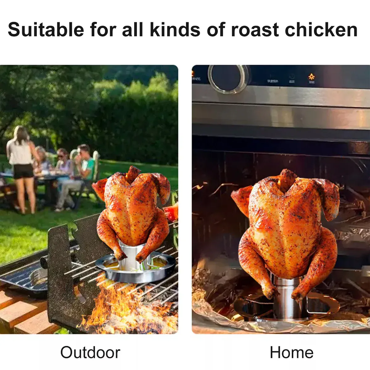 Stainless Steel Chicken Grill Outdoor BBQ Roaster Rack Portable Multi Functional β image 6