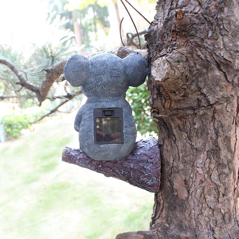 Animal resin ornaments Koala solar lights Creative garden decoration ornaments Resin solar lights Tree hanging โ image 3