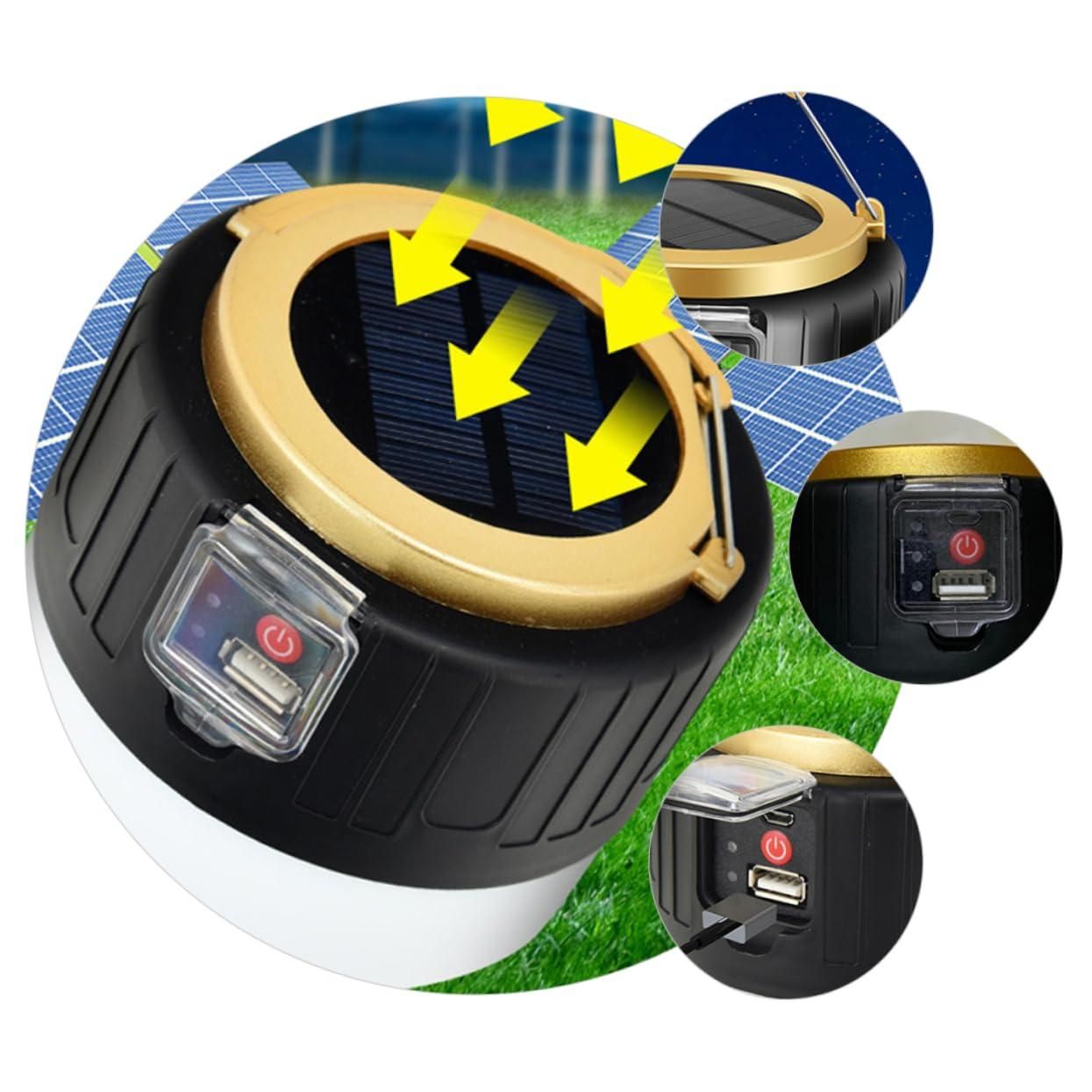 Solar Flashlight - USB Rechargeable LED Camping Light, Foldable Portable Phone Charging for Outdoor Travel — image 2
