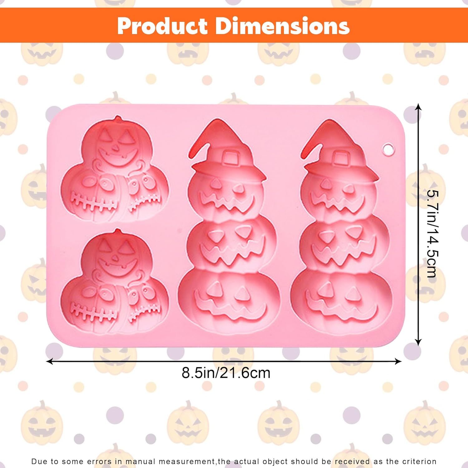 Pumpkin Silicone Mold Halloween Chocolate Candy Molds, Pumpkin Shaped Baking Mold for Halloween Thanksgiving Fall Gummy Jelly Ice Cube Cookies Cake Cupcakes β image 3