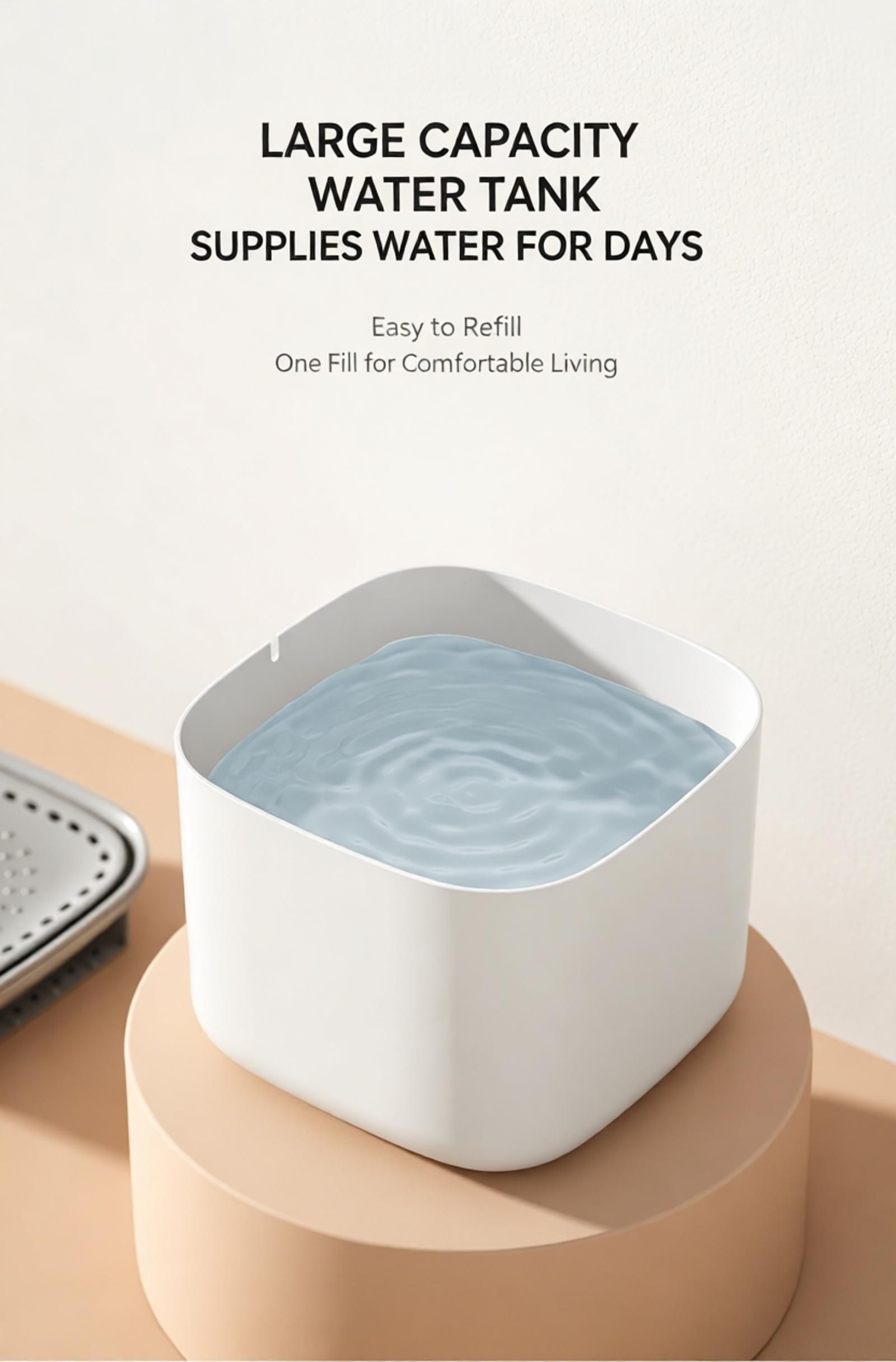 3L Pet Water Fountain - Automatic Circulating Cat Dog Water Dispenser with Filter - USB Powered Silent Pump - Classic White — image 3
