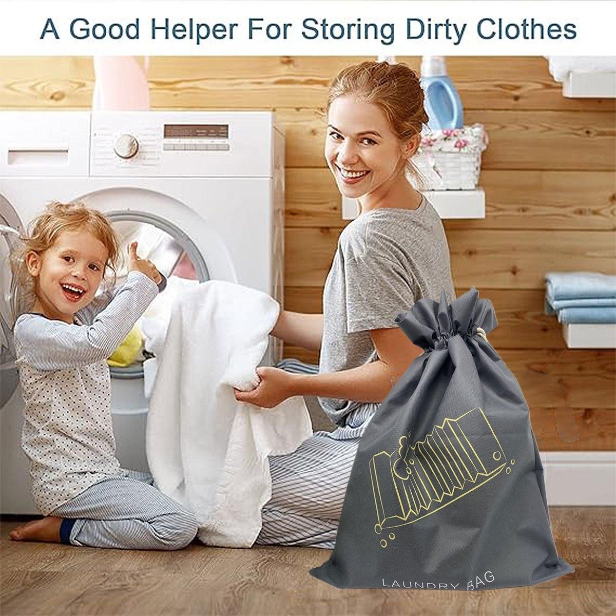 50PCS Large Laundry Bag Travel Drawstring Bags For Dirty Clothes Gym Washable โ image 4