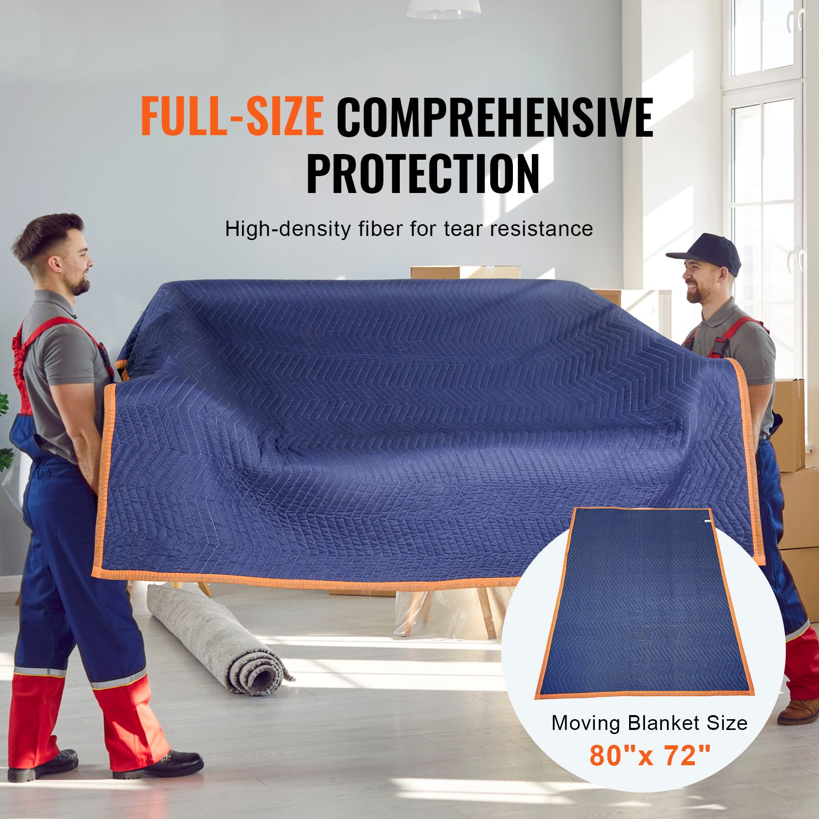 Moving Blankets, 2032 x 1829 mm, 15.6 kg/dz, 12 Packs, Professional Non-Woven & Recycled Cotton Packing Blanket, Heavy Duty Mover Pads for Protecting โ image 2
