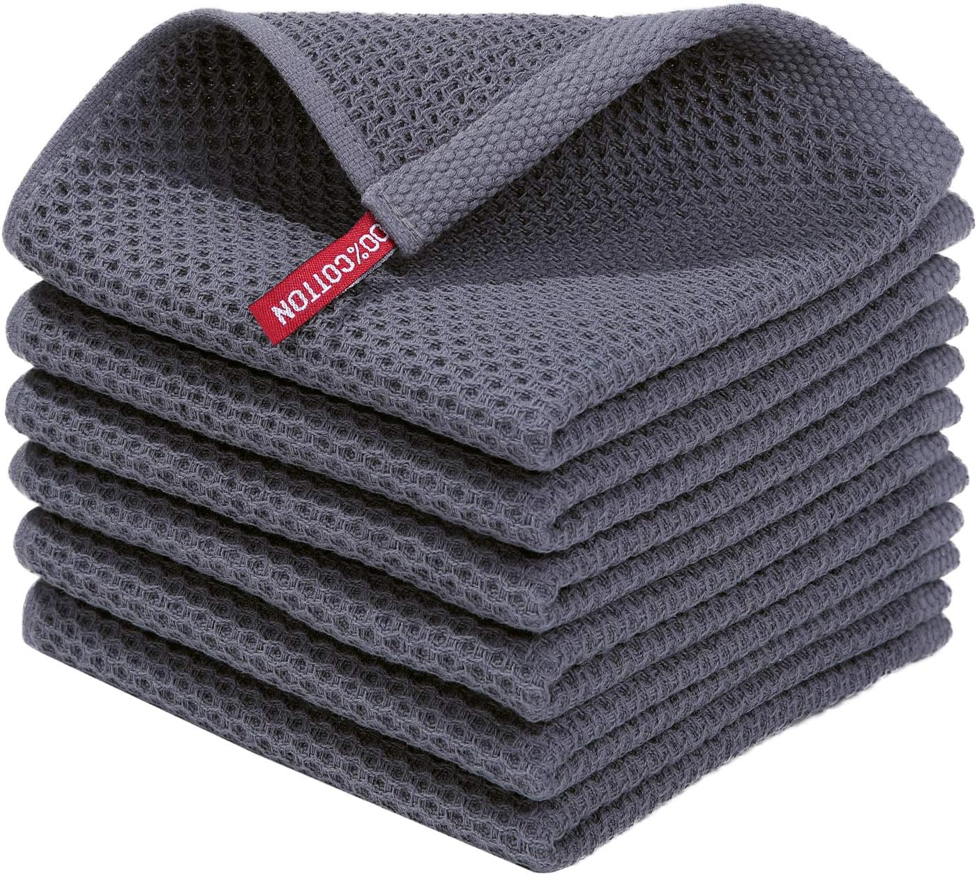 Homaxy Microfiber Waffle Weave Towels Set, 16 x 28 Inch and 12 x 12 Inch and 100% Cotton Waffle Weave Kitchen Dish Cloths โ image 6