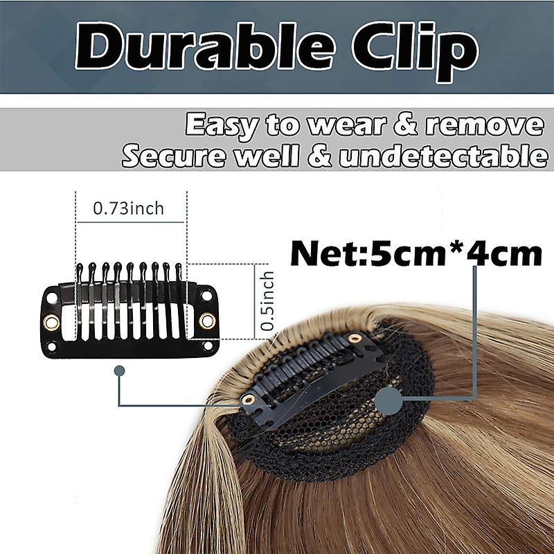 Clip In Hair Bangs Extensions French Bangs Stylish Bangs Hair Pieces blonde & bleachblonde 28cm โ image 4