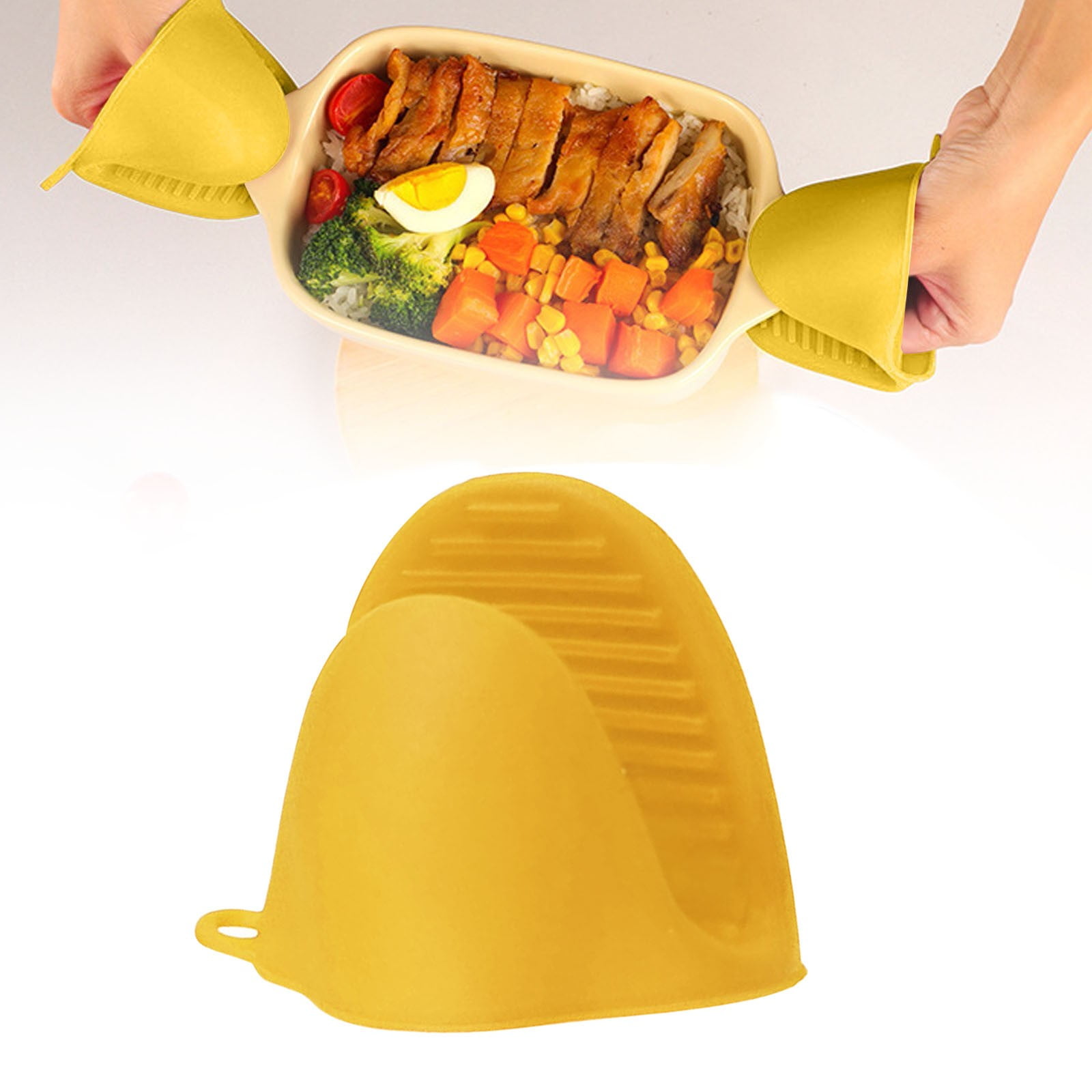 1 Piece Mini Silicone Oven Mitt, heat resistant pinch grip potholder for kitchen cooking and baking, Gray, 3.93 × 3.35 inches