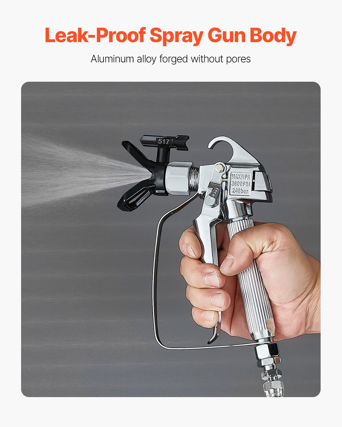 Airless Paint Spray Gun 3600PSI High Pressure Airless Spray Gun 517 Tip — image 3