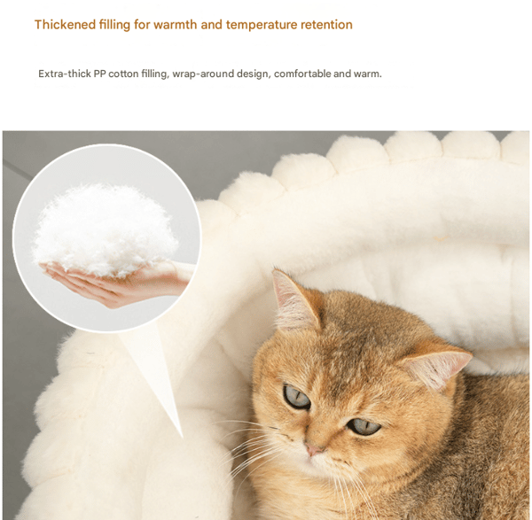 Grey Plush Cat Bed – Soft, Cozy & Durable Cat Furniture — image 5