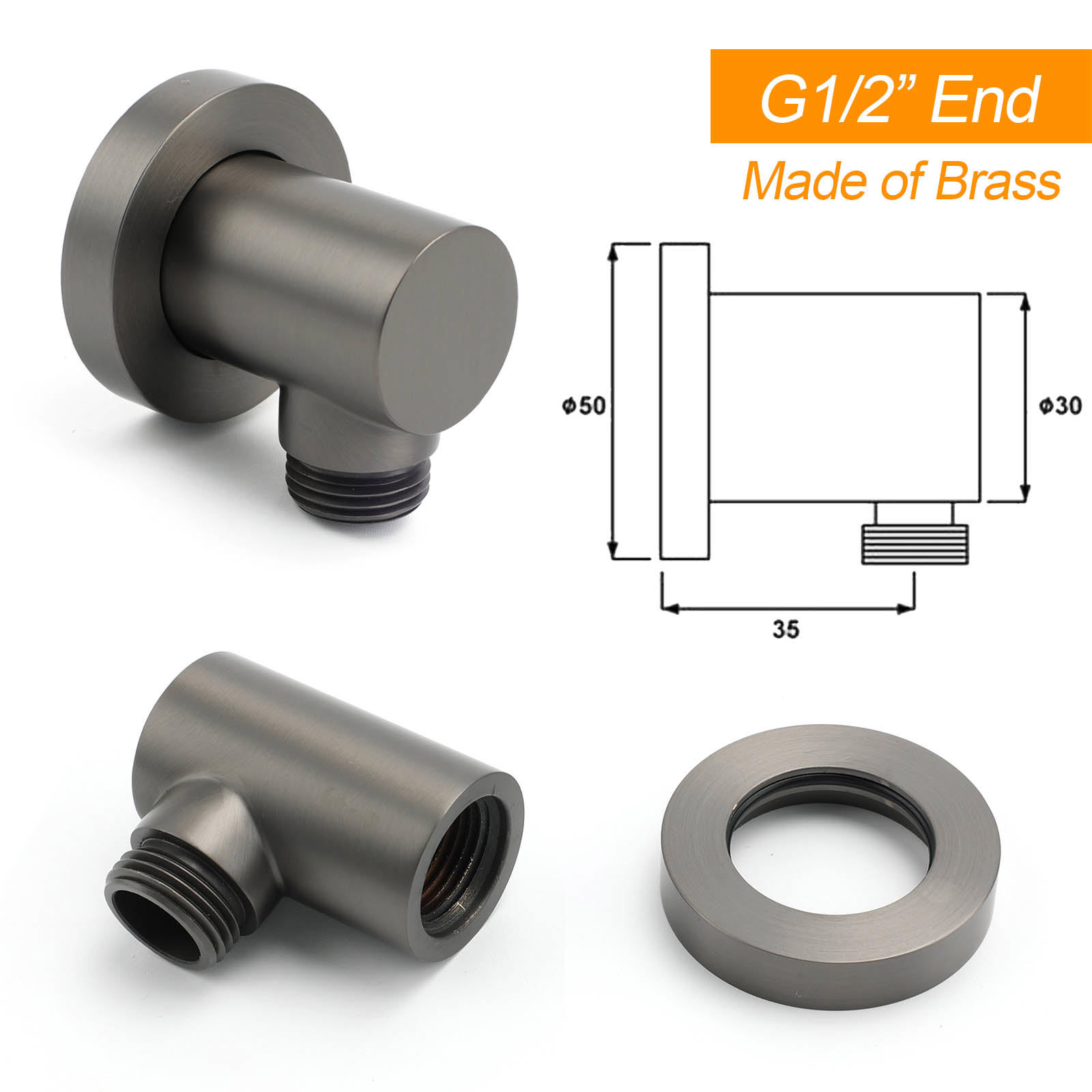 WELS Gun Metal Double Round Shower 10" Rain Head Metal Handheld Sliding Rail Mixer Valve Set โ image 6