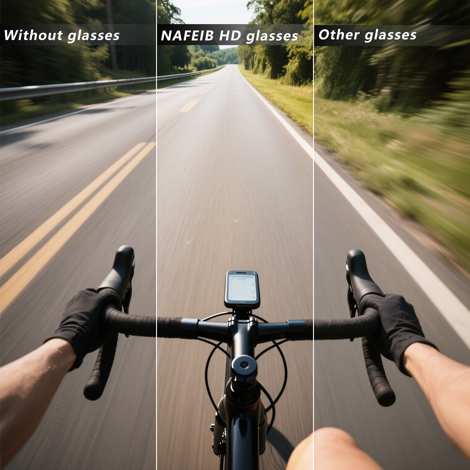Grey frame and photochromic Grey lenses Photochromic Cycling Sunglasses - Lightweight TR90 Frame, HD Vision for Road Biking & Running — image 5