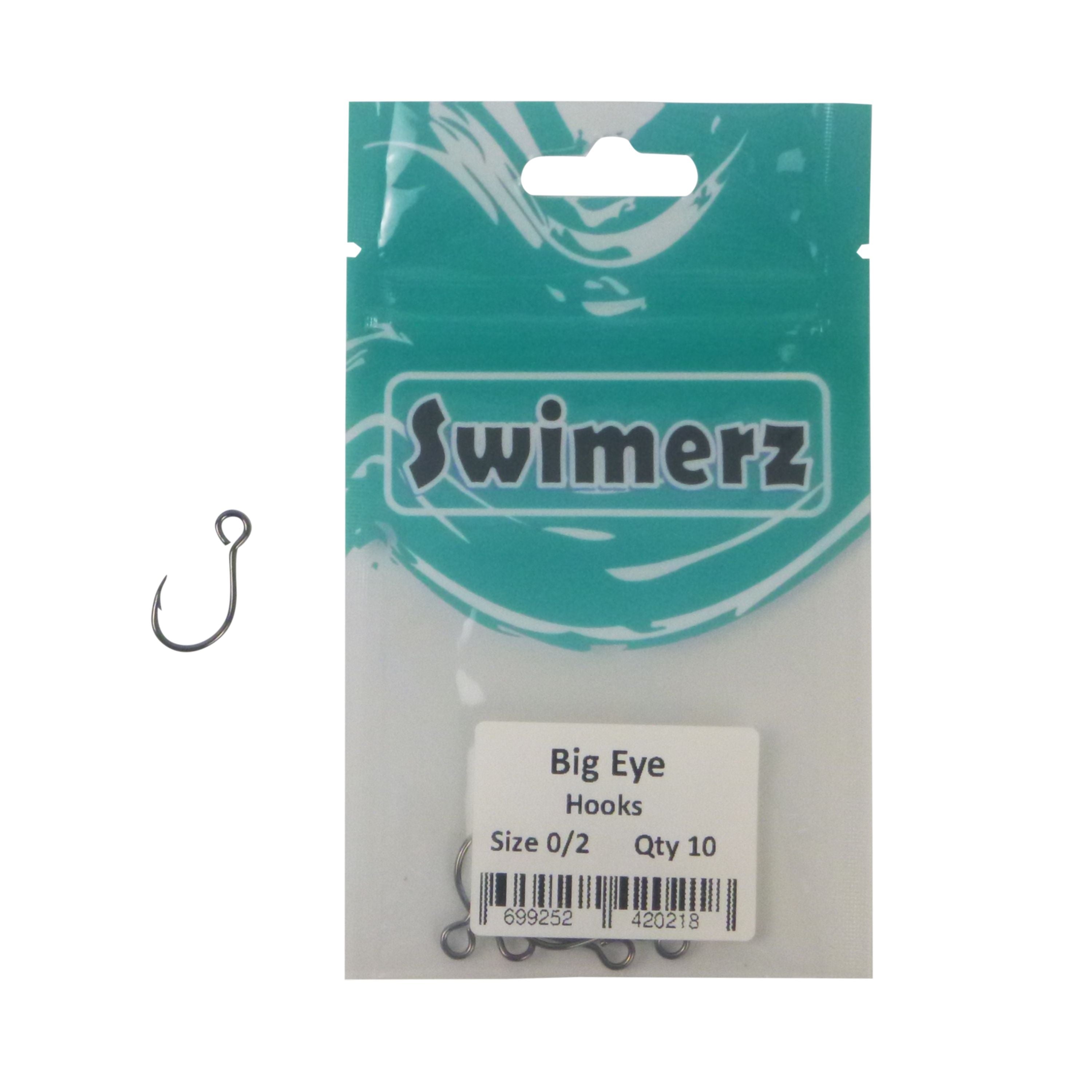 Swimerz Big Eye Inline Lure Hooks, Size 2, 10 Pack — image 2