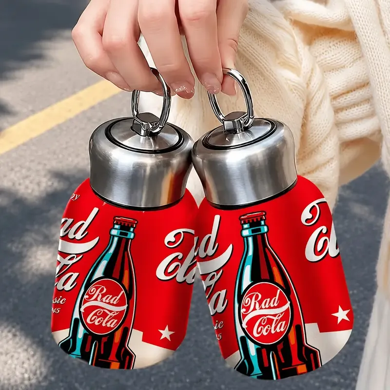 Vintage Cola Bottle Insulated Mug – Mini & Portable, 12Hr Temp Retention, Cute Desk Essential, Picnic & Daily Use — image 2