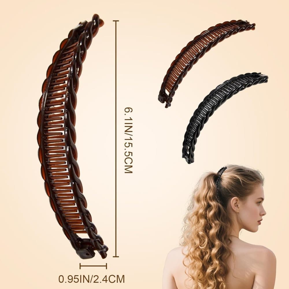 2 pcs Banana Hair Clips, French Fishtail Hair Accessories Combs — image 2