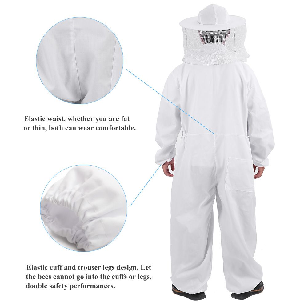 Professional Beekeeping Protective Equipment Bee Keeping Full Body Beekeeper Suit Hat L — image 3
