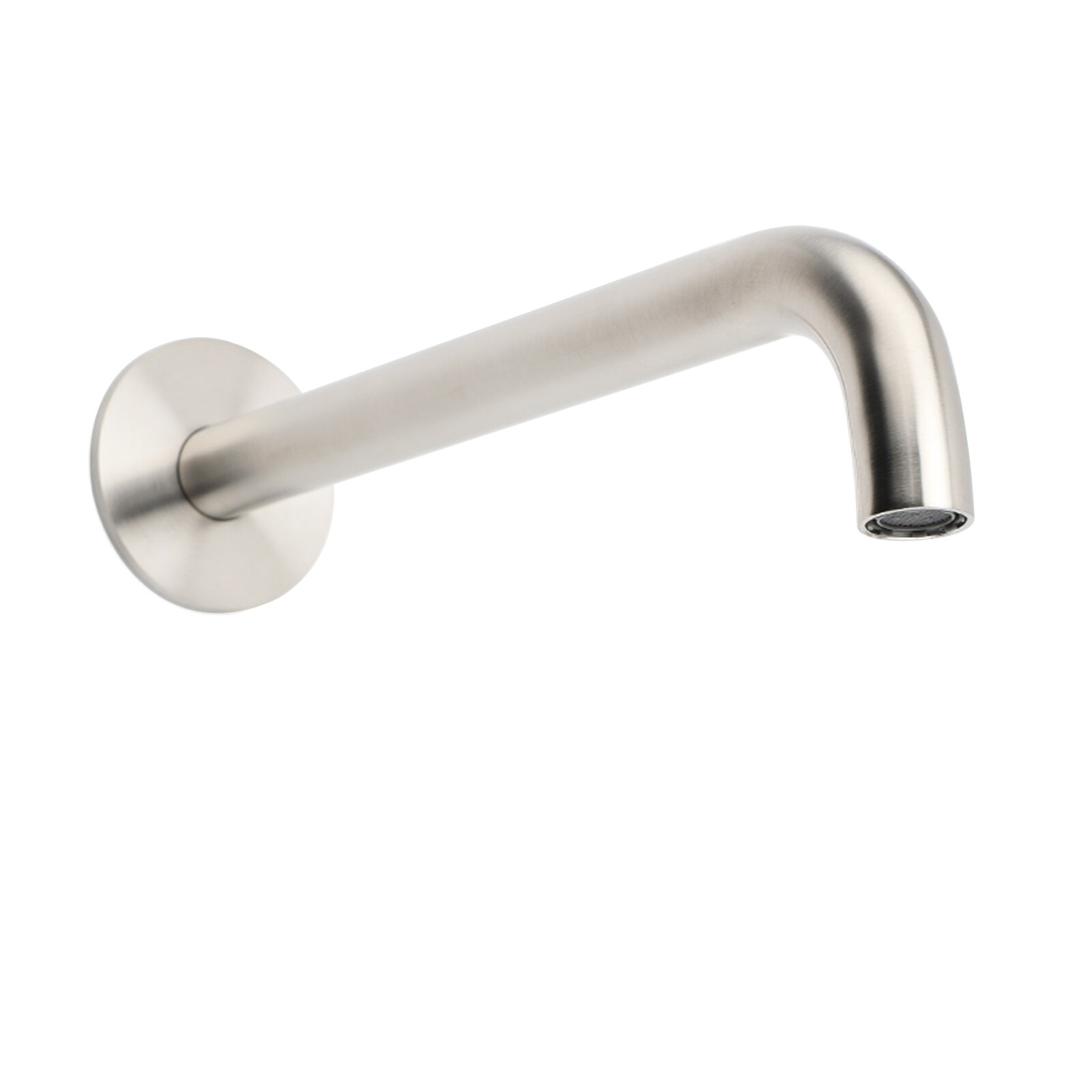 Brushed Nickel Round 250mm Long Spout Bath Tub Wall Mounted Water Filler Outlet — image 4