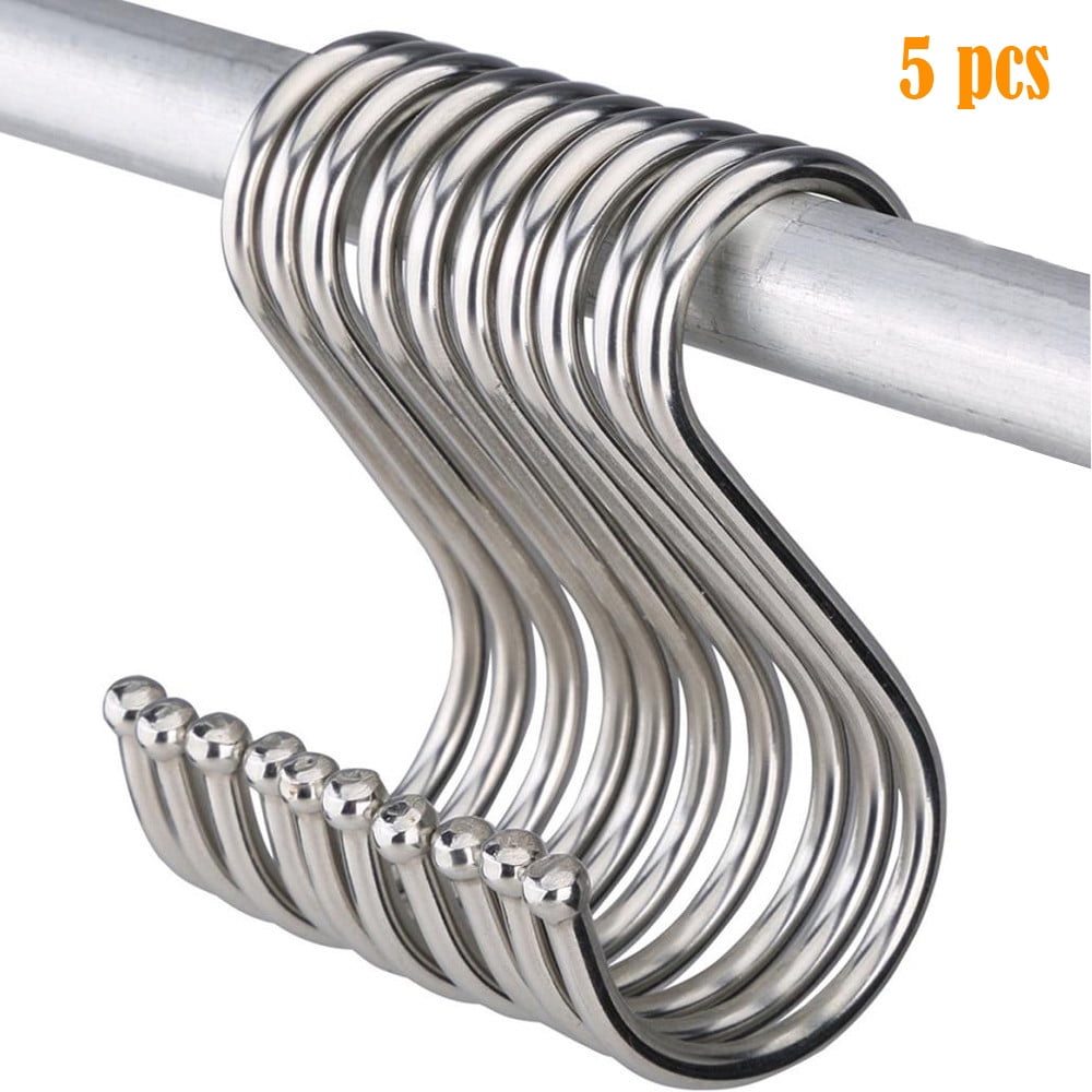 Stainless Steel S Hooks,Heavy Duty Hanging Hooks for Kitchen, Closet & Garage - Multi-Purpose Utility Hooks for Pots, Pans, Clothes, Towels &