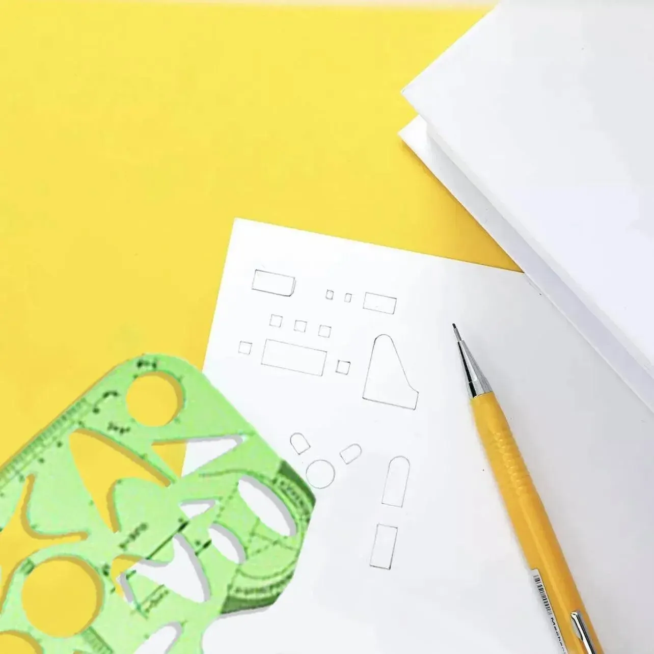 11Pcs Plastic Geometric Template Ruler Stencil Set Measuring Tool - 11 PCS — image 5