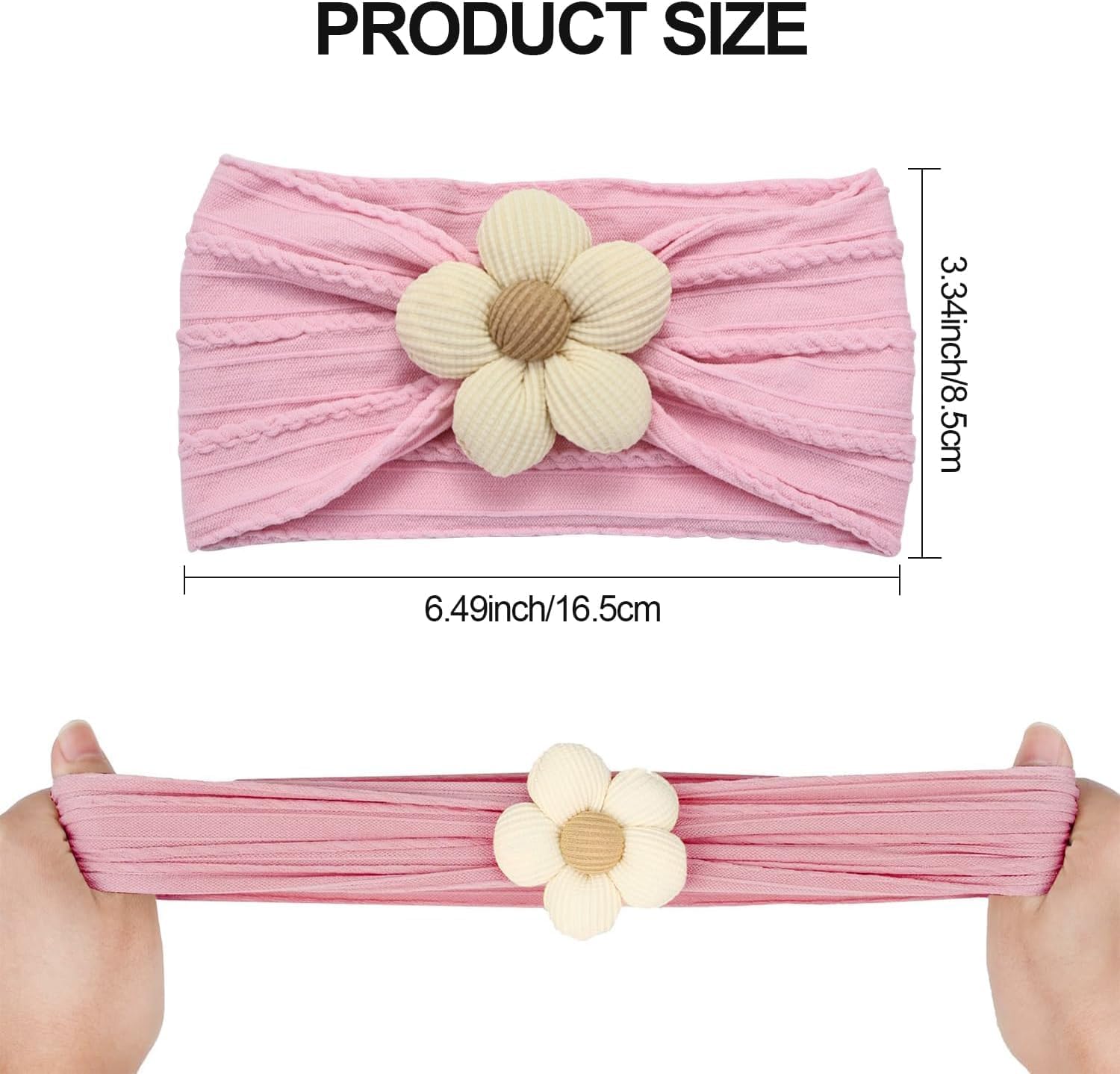 4 Pcs Baby Girls Nylon Headbands Baby Flower Headbands Soft Hairbands Hair Accessories for Newborn Infant Toddler Kids — image 2