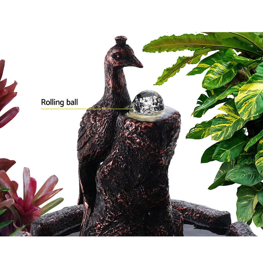 Gardeon Solar Water Feature Tier Fountain with Pump Kit Bird Bath 106CM Peacock โ image 4