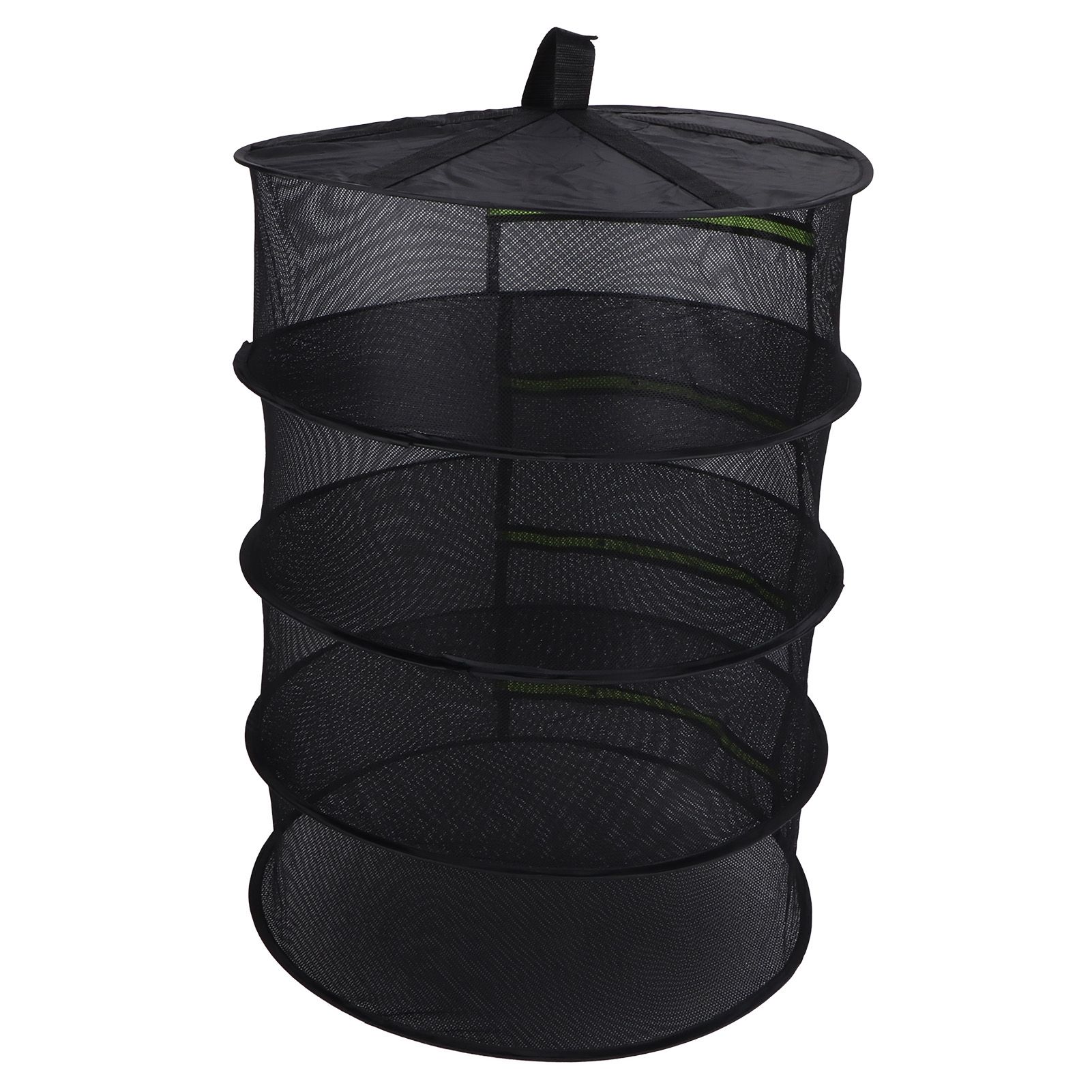 4-Layer Herb Drying Rack with Zippers Foldable Hanging Medicine Dry Mesh Net Black 60cm — image 5