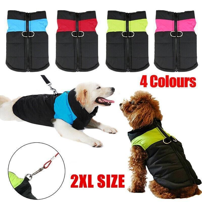 Large Dog Jacket Padded Waterproof Pet Clothes Warm Windbreaker Vest Coat Winter — image 2