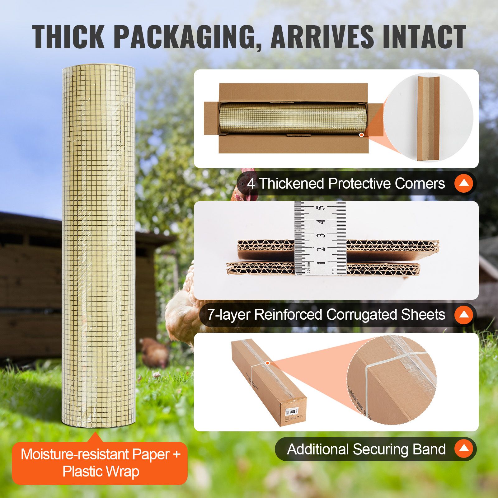 Hardware Cloth, 36'' x 50' Galvanized Wire Mesh Roll, 19 Gauge Chicken Wire Fence Roll, Vinyl Coating Metal Wire Mesh for Chicken Coop Barrier, Rabbit Snake โ image 6